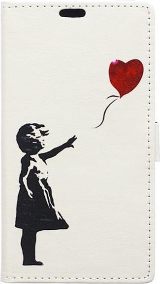 Actual product image MU Style Leather flip case with girl and flying balloon (Huawei Y6 II Compact)