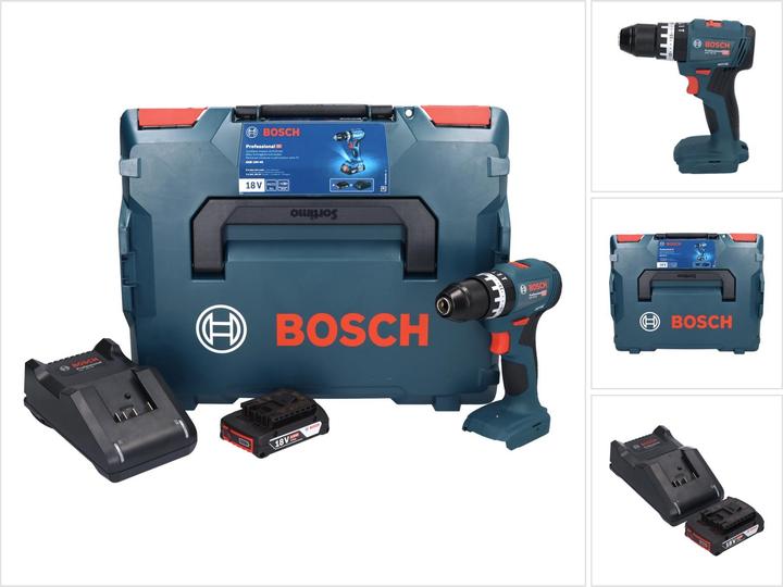 Produktbild Bosch Professional Bosch GSB 18V-45 Akku Schlagbohrschrauber 18 V 45 Nm Brushless + 1x Akku 2,0 Ah + Ladegerät + (Akkubetrieb)