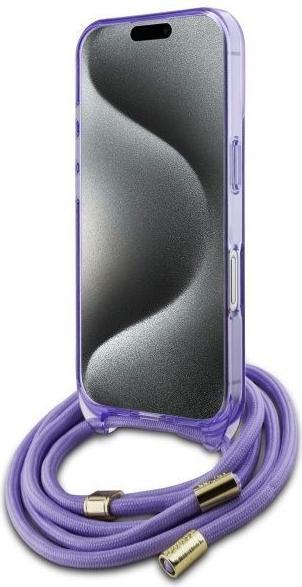 Produktbild Guess GUHMP16SHCTSGNSU iPhone 16 6.1" fioletowy/purple hardcase Crossbody Cord Script MagSafe