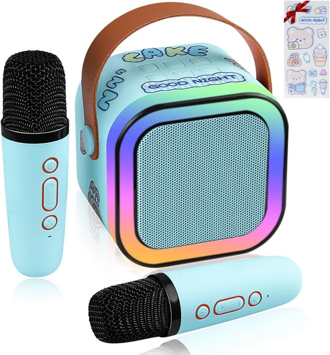 Immagine prodotto Lamjad Kinder Karaokemaschine mit zwei drahtlosen Mikrofonen