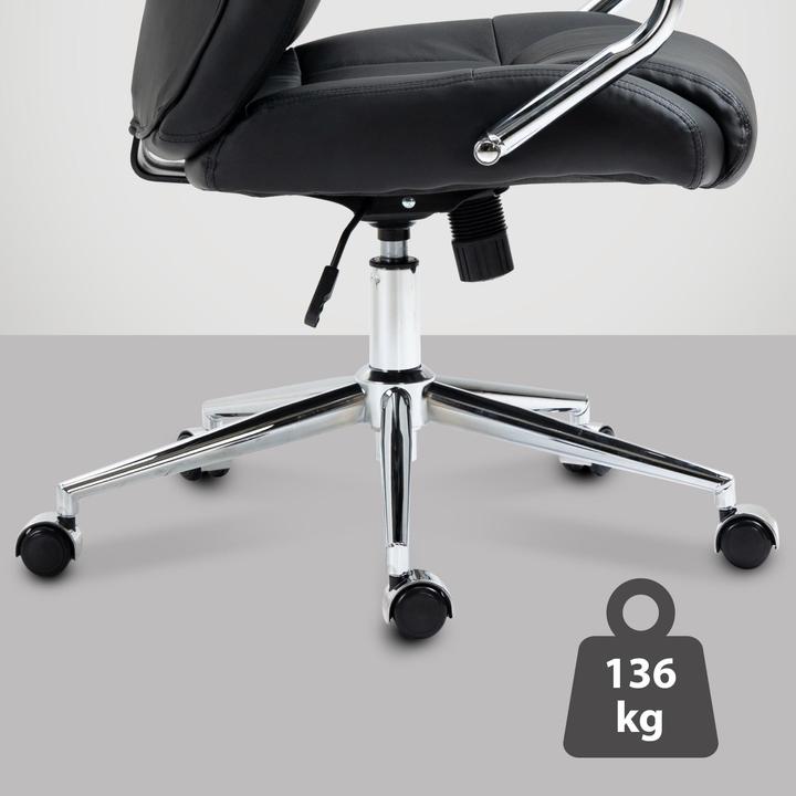 Actual product image CLP Office chair Salford real leather, black