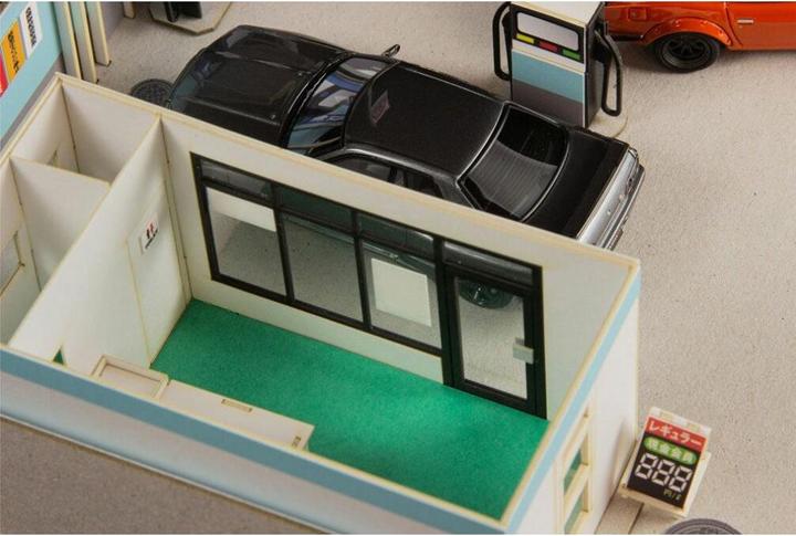 Actual product image Plum Original Illustration Paper Model Kit 1/64 Gas Station 11 cm (re-run)