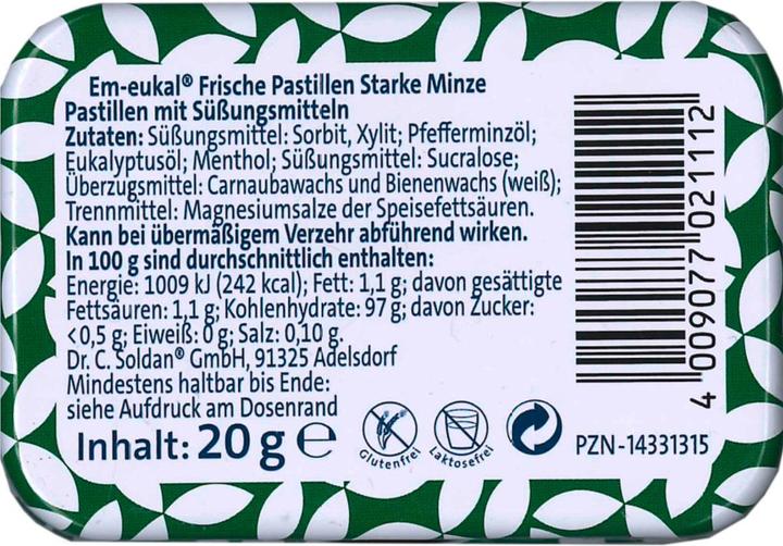 Produktbild Em-eukal Frische Pastillen starke Minze zuckerfrei mit Xylit (20 Stk., 20 g)