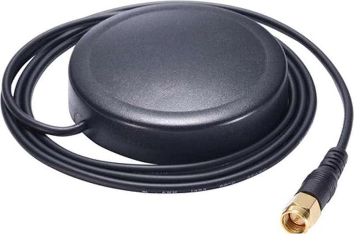 Moxa ANT-GPS-CSM-04-0.2M BK - Antenne active GPS/GLONASS 1575 MHz 4 dBi avec connecteur SMA (mâle) et 20- (Adaptateur d'antenne)