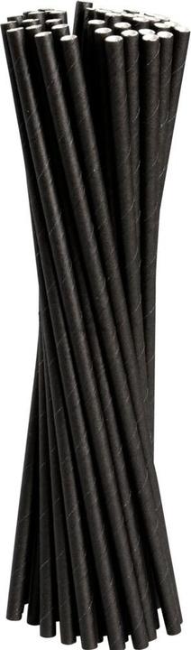 Abena Paper straws, Gastro, 25cm, Ø8mm, black, paper (100 x)