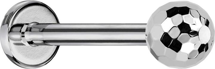 Star Piercing Micro Threadless Labret silber mit Discokugel silber (Titan G23, ohne Messing)