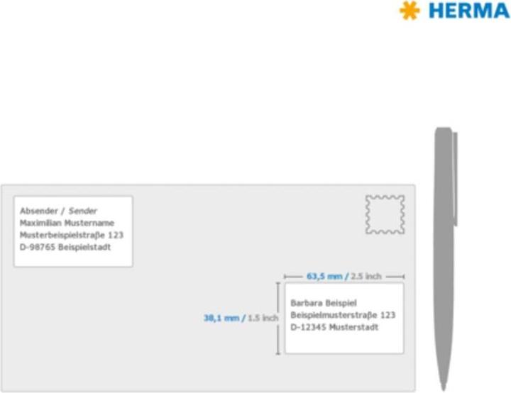 Actual product image HERMA High gloss labels A4