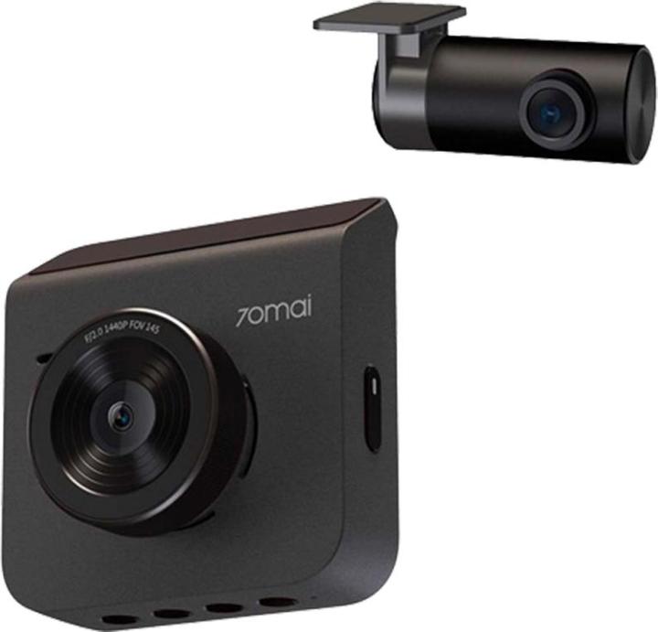 70mai 70 Mai Dash Camera A400 + Rear Camera RC09 Set Gray EU (Microphone intégré, WiFi, Accéléromètre, Récepteur GPS, Vision nocturne, Écran intégré, Batterie, WQHD)