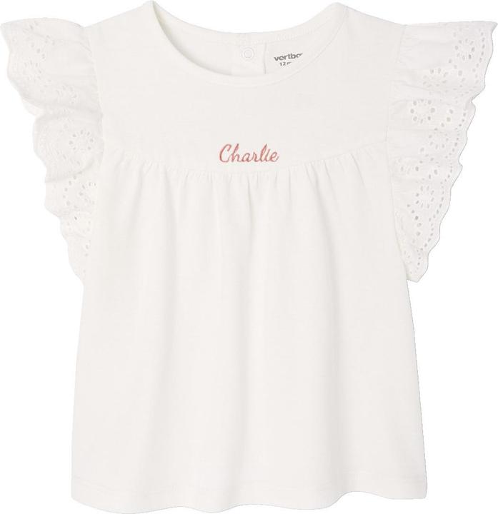 Vertbaudet Baby T-Shirt mit Lochstickereien an den Ärmeln
