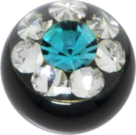 Immagine prodotto Bijouteria Chiusura piercing (Cristallo premium, Acciaio chirurgico 316L, Rivestimento PVD (nero))