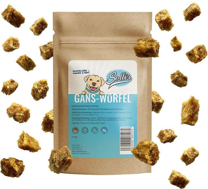 Sollis Mini-cubes de viande d'oie 100g (Adulte, 100 g)