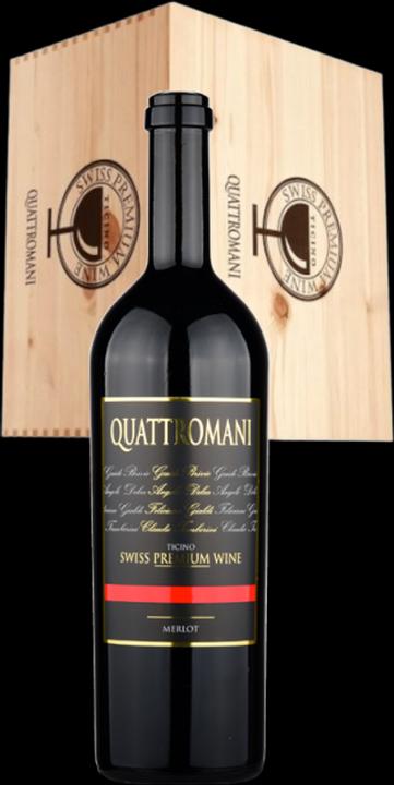 Immagine prodotto Brivio - Delea - Gialdi - Tamborini Quattromani Merlot Ticino DOC Vino Premium Svizzero (1 x 75 cl, 2022)