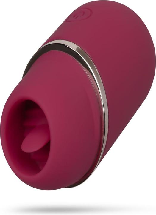 Actual product image Easytoys Tongue Vibrator With Protective Cap - Pink