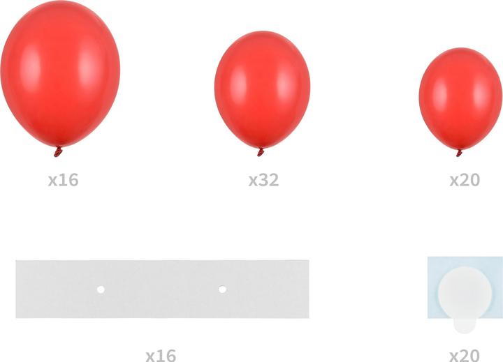 Actual product image Partydeco Balloon heart red, 166 x 160 cm, 68 balloons (1 x)