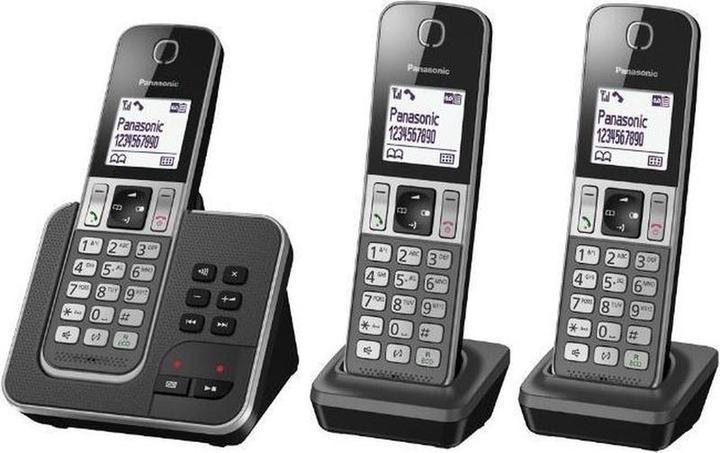 Image du produit Panasonic KX-TGD323 - Trio DECT telefoon - Antwoordapparaat - Zwart