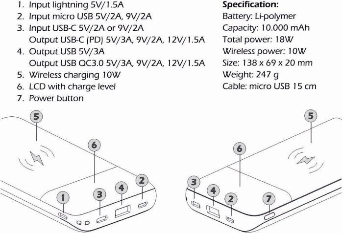 Image du produit Swissten All-In-One (10000 mAh, 10 W, 18 Wh)