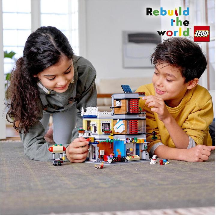 Produktbild LEGO Stadthaus mit Zoohandlung Café (31097, LEGO Creator 3-in-1)