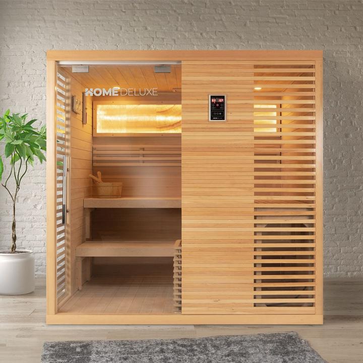 Produktbild Home Deluxe Indoor Sauna BEAU - 200 x 160 cm für 5 Personen - Traditionelle Sauna mit 7,5kW Ofen