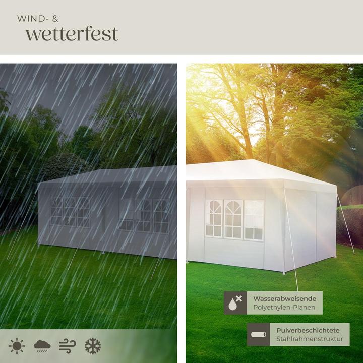 Produktbild tectake Pavillon Miramas mit 8 Seitenteilen, wasserdicht, 9x3m (900 cm, 300 cm)