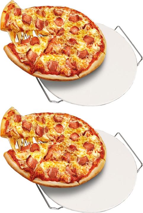 Actual product image Mojawo 2-piece pizza stone plate Pizza plate Bread baking plate Pizza plate Ø33cm