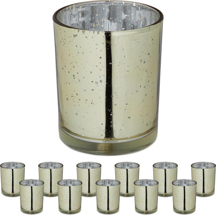 Immagine prodotto Relaxdays 12x vaso tealight (1 x, 7 x 7 x 8,5 cm)