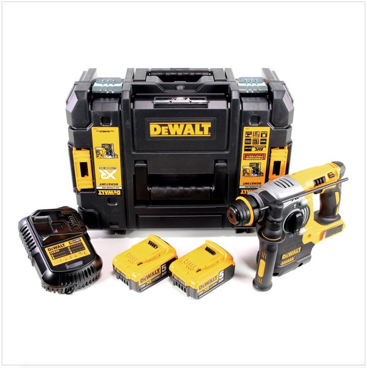 Actual product image DeWalt SDS-PLUS DRILLING HAMMER 18V 2.1J 2 x 5.0Ah XR LI-ION SHORT HAMMER TSTAK DCH273P2T (Rechargeable battery operated)
