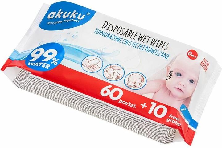 Produktbild Akuku Feuchttücher 99% Wasser 70 Stück (Handseife Nachfüllpackung)