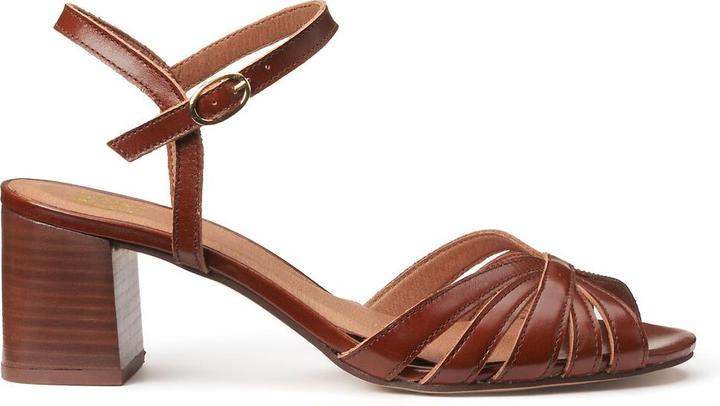 Image du produit La Redoute Collections Sandales en cuir à talon moyen (38)