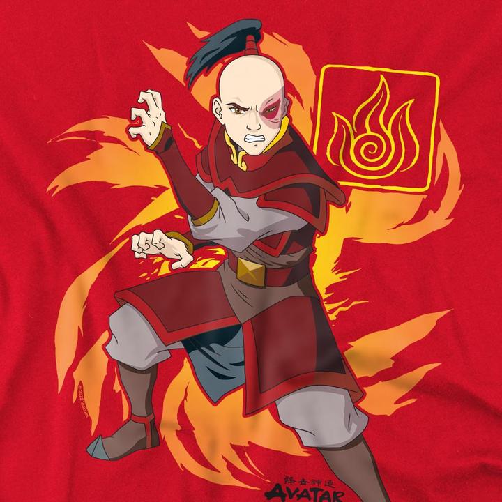 Actual product image Avatar: The Last Airbender Mens Flame Burst Zuko T-Shirt (XXL)