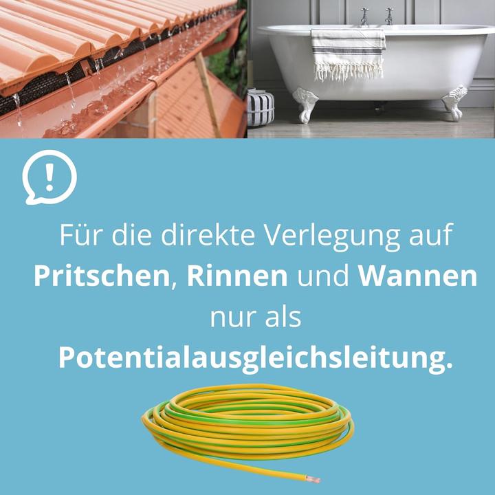 Actual product image Kalitec 10 metre H07V-K 1.5 mm² green-yellow wiring cable I flexible core cable I PVC single core (10 m)