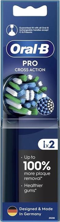 Actual product image Braun Jaunums! el.zobu birstes uzgalis Cross Action, 2 gab, melns (2 x)