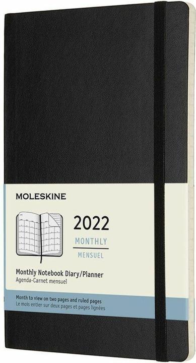 Actual product image Moleskine Monthly note calendar L/A5 855920 2022 1W/S,lined black SC (A5, English)
