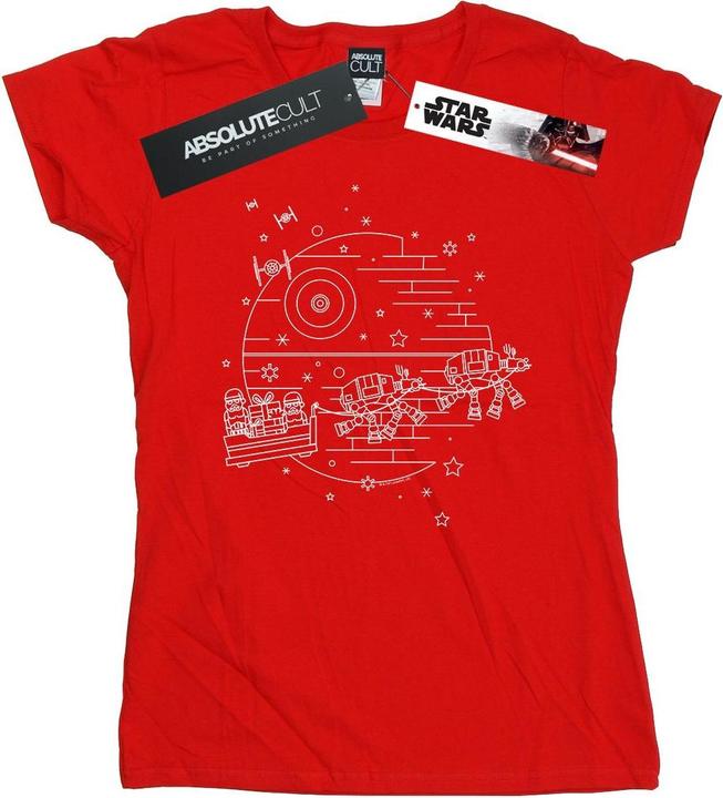 Actual product image Star Wars Womens/Ladies Death Star Sleigh Cotton T-Shirt (S)
