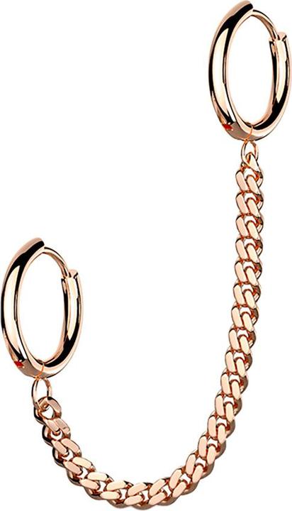 Produktbild Star Piercing Ohrring rosegold Kette mit Ohrring (ohne Messing, Chirurgenstahl 316L)
