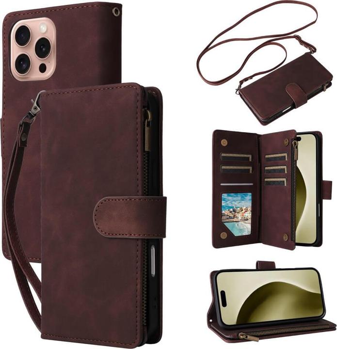 Immagine prodotto Cover-Discount iPhone 16 Pro - Custodia a portafoglio con cordino (Apple iPhone 16 Pro)