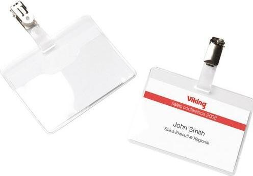 Actual product image Office Depot Name badge Horizontal Standard Clip 90 mm x 60 mm 25 pieces