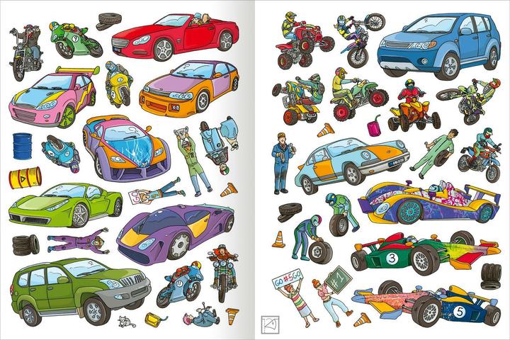 Actual product image The super thick sticker book - vehicles
