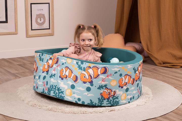 Image du produit Knorrtoys Piscine à balles soft - "poisson clown" - 150 balles beige/light mint/dark sea