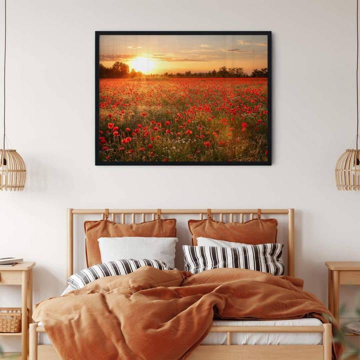 Immagine prodotto Trenddeko Campo di papaveri al tramonto (40 x 50 cm)