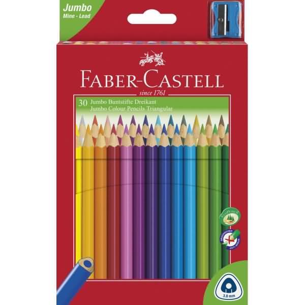 Actual product image Faber-Castell Triangular crayons Jumbo, case of 30 (Sorted, 30 x)