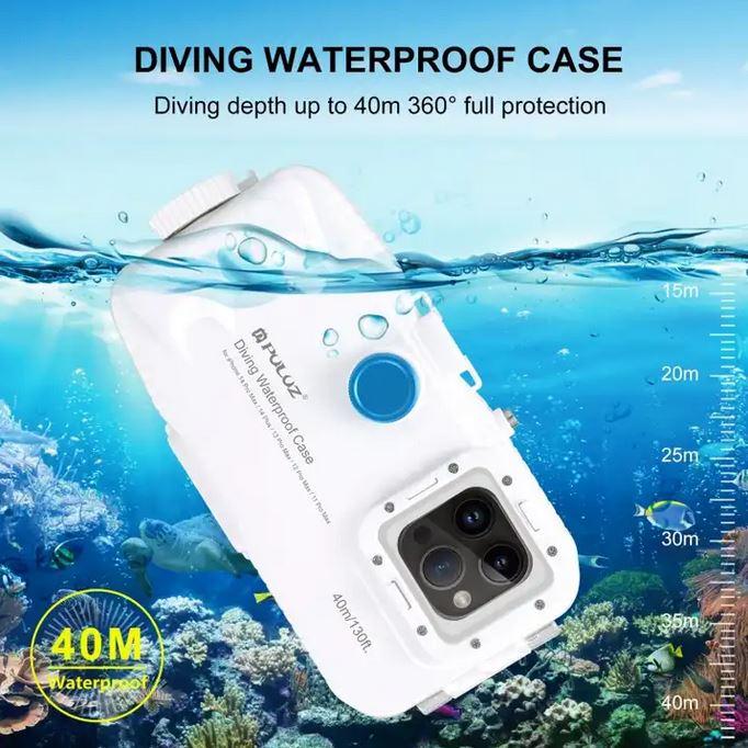 Image du produit PhoneLook Coque Protection étanche PULUZ pour plongée et snorkeling à 40M grade IPX8 universelle (large) (Apple iPhone 12 Pro Max)