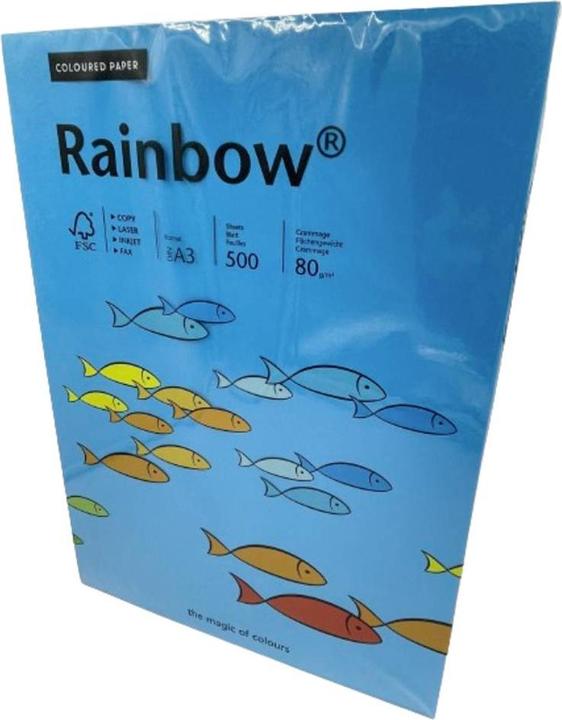 Actual product image Rainbow Multifunctional paper colour DIN A3 80g/m² intensive blue 500 sheets/pack. (80 g/m², 500 x, A3)