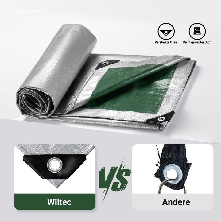 Immagine prodotto Wiltec Telone resistente alle intemperie verde grigio 5x4m Telone PE 120g/m² Telone da giardino
