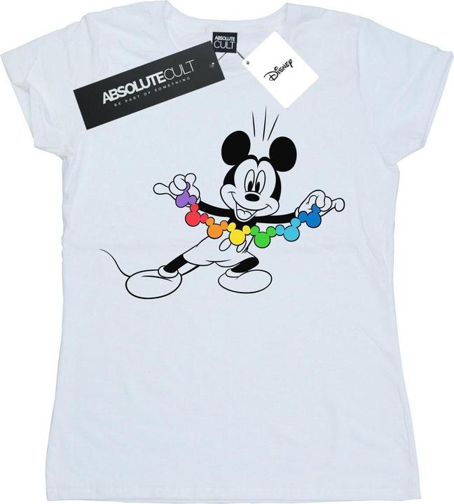 Actual product image Disney Womens/Ladies Mickey Mouse Rainbow Chain Cotton T-Shirt (XL)