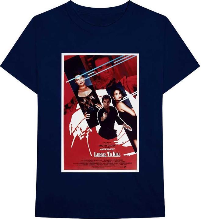 Actual product image James Bond Unisex Adult Licence To Kill Poster Cotton T-Shirt (S)