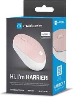 Actual product image Genesis Mouse Harrier 2 Wireless, White/Pink, Bluetooth (Wireless)