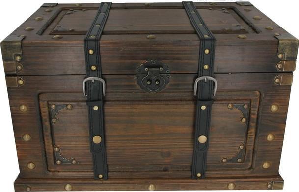 Produktbild MICA Living Truhe - L - dunkelbraun - aus Holz - ca. 61 x 37 x 35 cm