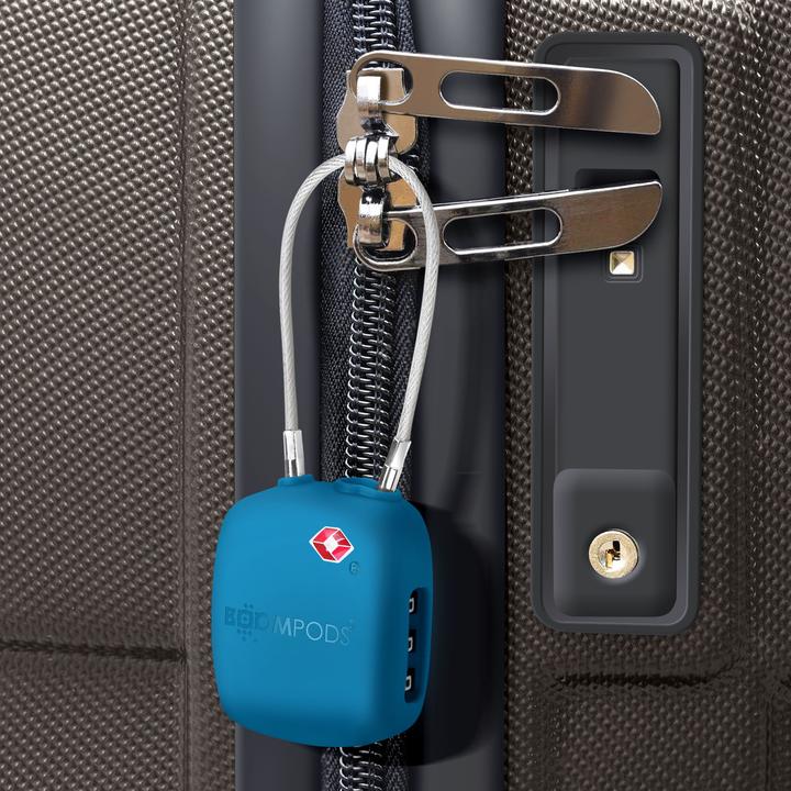 Actual product image Boompods LOCK TSA Bag Tracker Ocean Blue (iOS)