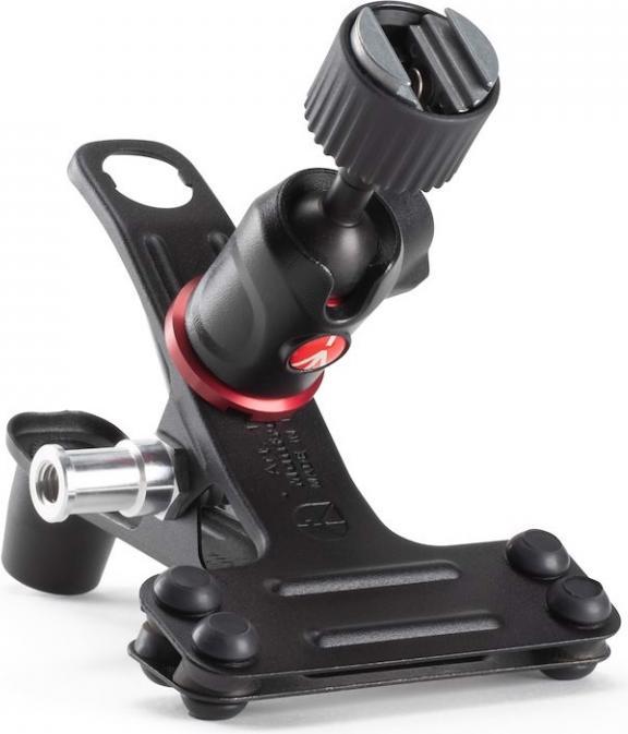 Produktbild Manfrotto Spring Clamp, Universalklammer Cold Shoe mit Kugelkopf und Blitzschuh (Stativ Fernsteuerung)
