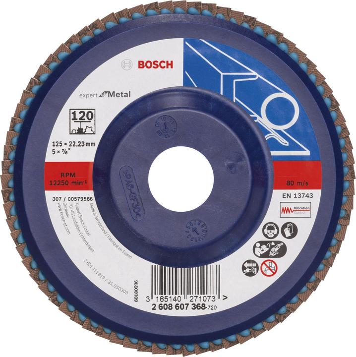 Bosch Professional Zubehör Disco lamellare X551 Expert for Metal, diritto, 125 mm, 120 (120)